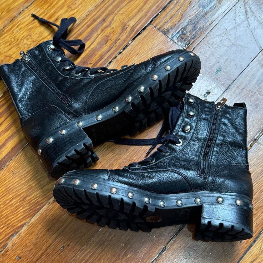 Black studded boots